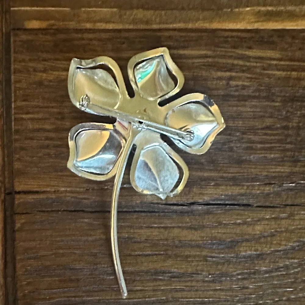 Vintage Silver Flower Brooch